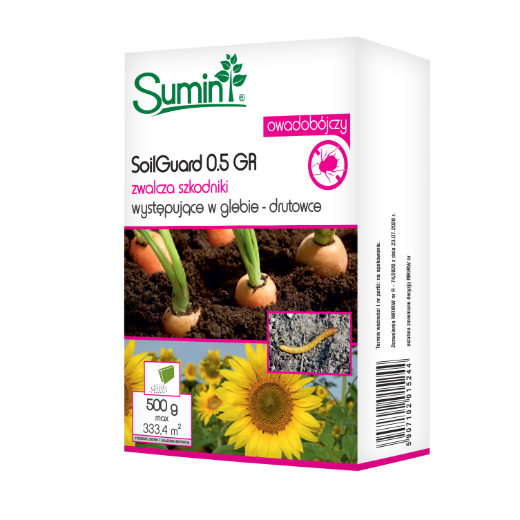 Sumin SoilGuard 0.5 GR 500g na 333.4 m2 na drutowce w glebie