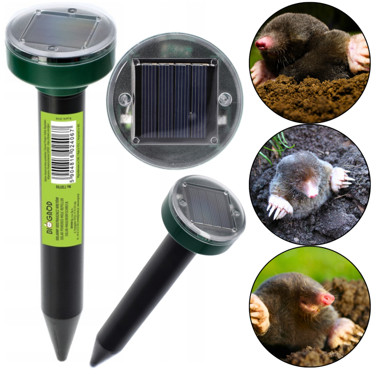 Odstraszacz na krety solar – ultradźwięki + wibracje, ogród
