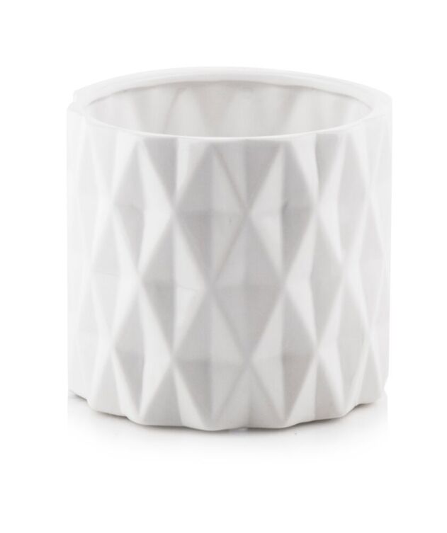 OSŁONKA DONICZKA CERAMICZNA BIAŁA 13×12 cm POŁYSK Elegancka