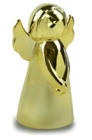 Figurka Świąteczna Ozdobna Ceramiczna Złoty Aniołek 9 cm