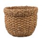 Okrągły kosz z trawy morskiej 29x29x25 cm naturalny boho