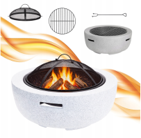 Palenisko Ogrodowe 60 cm Grill z Pokrywą Ruszt Pogrzebacz Taras