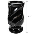 Wazon nagrobkowy W2 czarny 28 cm – odporny, ciężki, bez wkładu - 2