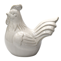 Kogut ceramiczny biały średni 20 cm  Elegancka dekoracja wielkanocna