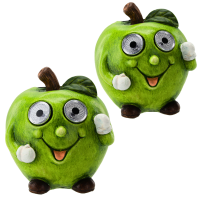 Figurka Ogrodowa Jabłko LED Solarna Dekoracja Ogród Balkon 14cm