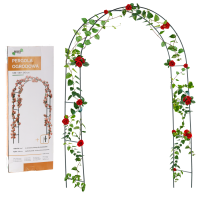 Pergola Ogrodowa Metalowa 240 cm Łuk Pod Róże Pnącza + Kotwy