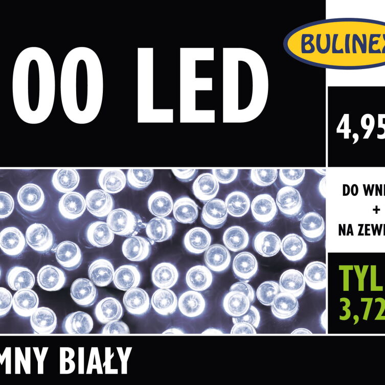 Lampki choinkowe Bulinex na zewnątrz 100 LED 4,95 m zimny biały