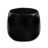 Czarna doniczka ceramiczna 14,5x13 cm połysk Moon  glamour