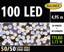 Lampki choinkowe Bulinex na zewnątrz 100 LED 4,95 m 50/50 zimny/ciepły biały