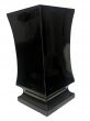 Wazon nagrobkowy “Kwadrat” czarny 28 cm – odporny, ciężki, bez wkładu - 3