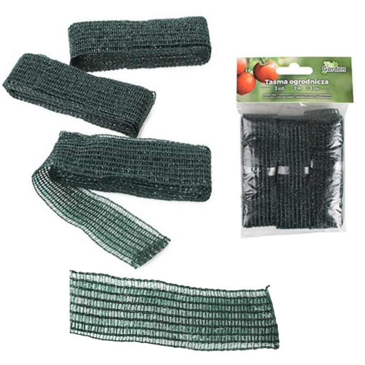 Taśma Ogrodnicza Zielona 3szt. 3m x 3cm Mocna PE Podwiązywanie