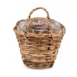 OWALNY KOSZYK RATTANOWY Z UCHWYTAMI 32x21x14/19h cm - 4
