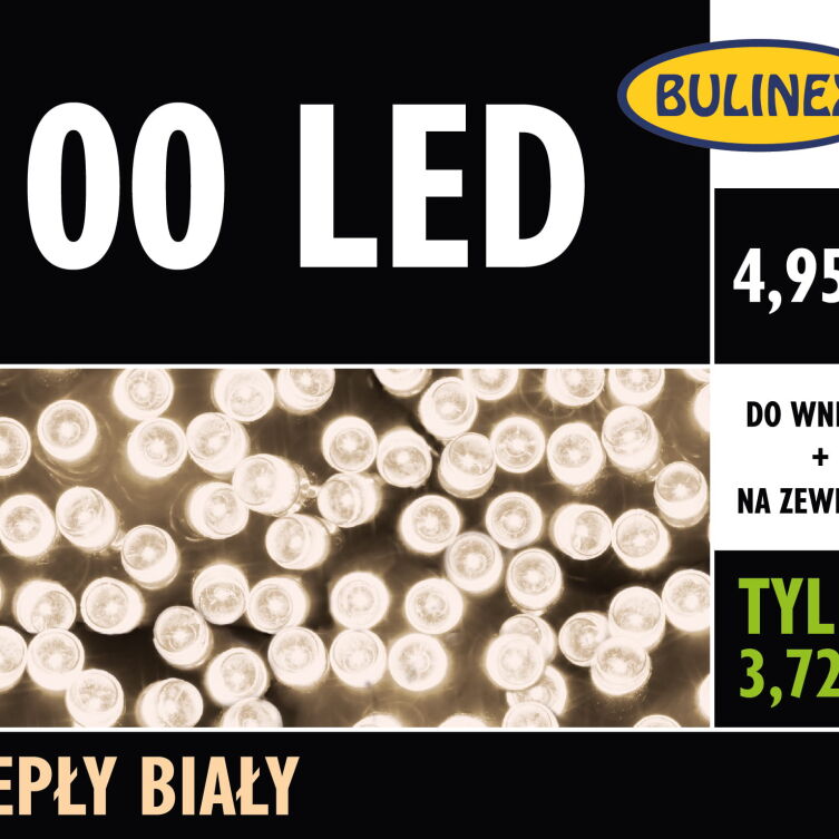 Lampki choinkowe Bulinex na zewnątrz 4,95m 100 LED
