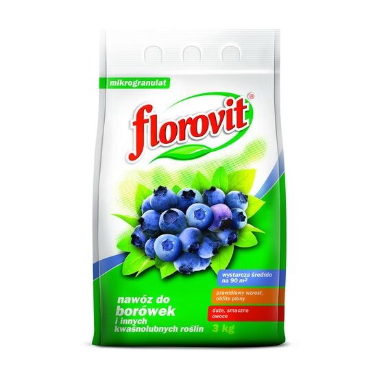 Florovit nawóz do borówek i innych kwaśnolubnych roślin worek 3kg