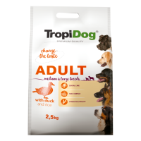 TropiDog Premium Adult MEDIUM & LARGE BREEDS z kaczką i ryżem 2.5kg