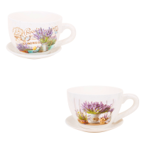 Doniczka Ceramiczna Filiżanka 19x15x11 cm Osłonka Na Kwiaty 5887