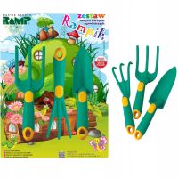 Zestaw Narzędzi Ogrodowych 3 szt RAMPIK Turkus Łopatka Widełki