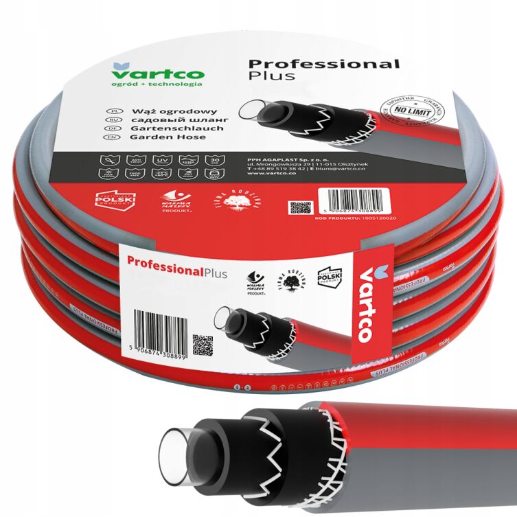 VARTCO PROFESSIONAL PLUS Wąż ogrodowy 6 warstw 50m 3/4
