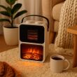 Kominek Elektryczny Wolnostojący 1200W Biały Efekt Płomienia - 4