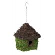 Ozdobny domek dla ptaków z trawy i mchu 20x20x26/42 cm - 6