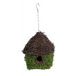 Ozdobny domek dla ptaków z trawy i mchu 20x20x26/42 cm - 5