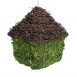 Ozdobny domek dla ptaków z trawy i mchu 20x20x26/42 cm - 3
