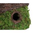 Ozdobny domek dla ptaków z trawy i mchu 20x20x26/42 cm - 2