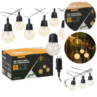 Girlanda Ogrodowa 10m 10 LED 5V Ciepły Biały z Uchwytami IP44