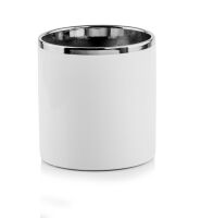 Osłonka Walec BIAŁA 8 cm SREBRO CERAMICZNA Polnix GLAMOUR MINI