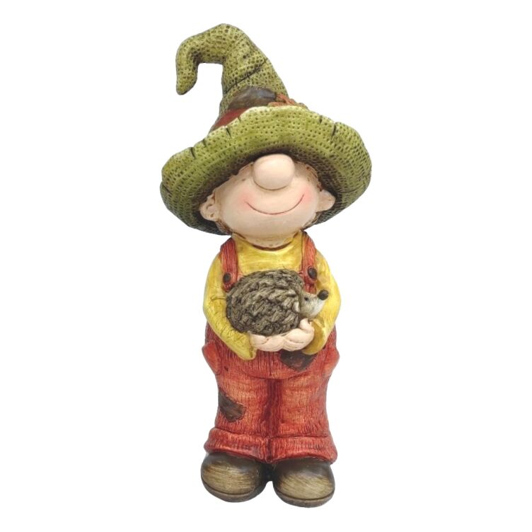 Skrzat z jeżem 11,2 x 10 x 25,6 cm figurka dekoracyjna jesienna