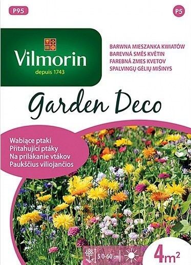 Kwiaty wabiące ptaki: Maczek Kalifornijski, Cynia, Czarnuszka 8g Garden Deco