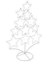Choinka z gwiazdami metalowa biała 45x27x60 cm 311962
