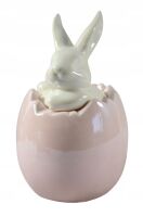 Figurka Wielkanocna Ceramiczna Królik Różowy 16 cm