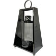 Latarnia Znicz Glamour Czarny 30 cm Lampion Szklany z Uchwytem Bez LED - 4