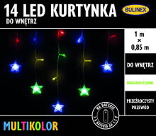 Kurtynka Bulinex 14 LED z dekoracją 1m na baterie multikolor