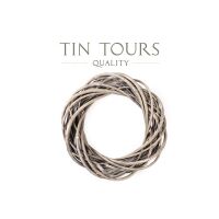 Szary Wianek dekoracyjny wiklinowy 30 cm TIN TOURS