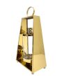 Znicz Nagrobny Glamour Złoty 34 cm Latarenka Metal Szkło na Świecę LED - 4