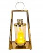 Znicz Nagrobny Glamour Złoty 34 cm Latarenka Metal Szkło na Świecę LED - 2