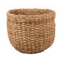 Okrągły kosz z trawy morskiej 37x37x30 cm naturalny boho