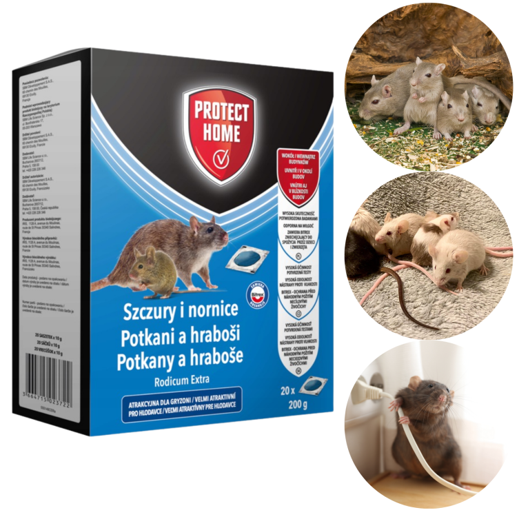 Protect Home Rodicum Extra Pasta Trutka Na Szczury I Nornice 200G (20X10 G)