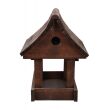 Brązowy Drewniany Karmnik I Budka Lęgowa 2w1 30x23,5x30,5h cm - 3
