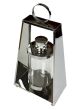 Latarnia Znicz Glamour Srebrny 34 cm Lampion Szklany Metal Bez Wkładu LED - 2