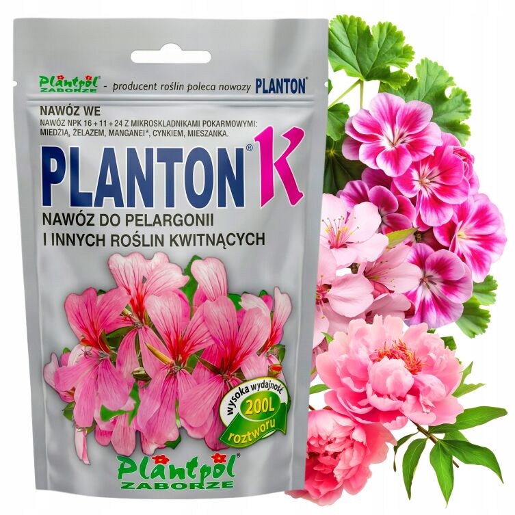 Planton K nawóz do pelargonii i roślin kwitnących 200 g Plantpol