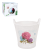 Osłonka ceramiczna na doniczkę wiadro 16x15,5x14,5 cm biała mix wzorów - 4
