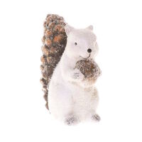 Figurka Wiewiórka Biała z Szyszką 15cm