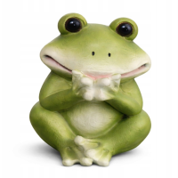 Figurka ogrodowa żabka siedząca 10 cm Solis Decor z polyresinu