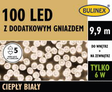 Lampki choinkowe Bulinex na zewnątrz 9.9m 100 LED barwa ciepła