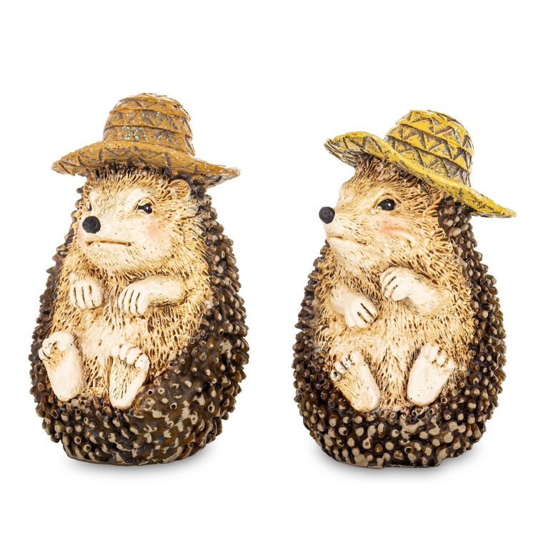 Figurka dekoracyjna jeżyk w kapeluszu 11 x 7 x 7 cm jesienna ozdoba