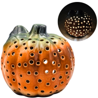 Dynia lampion ceramiczny 17x18 cm ręcznie szkliwiona dekoracja