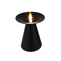 Lampka znicz LED czarny 13x8 cm migoczący płomień 2xAA